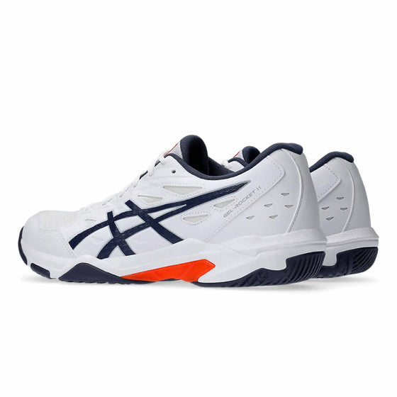 Asics Gel Rocket 11 Mens Squash Shoe White/Indigo Fog