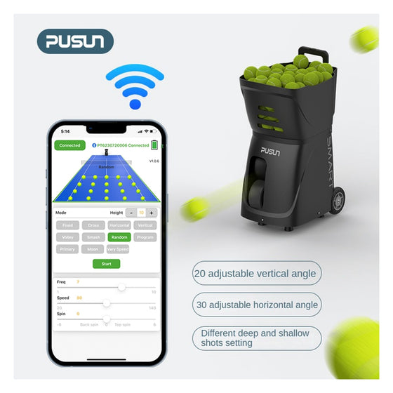 Pusun PT Smart Tennis & Padel Ball machine