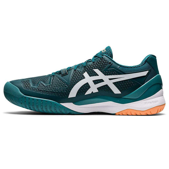 Tennis Shoe Mens Asics Resolution 8 Velvet Pine/White